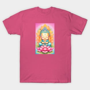 Baby Buddha Lotus Flower Mandala T-Shirt